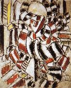Fernard Leger The fem wearing in red and green color oil painting